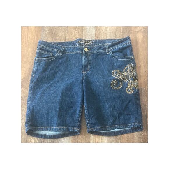 South Pole Pants - Southpole denim embroidered Bermuda shorts size 20